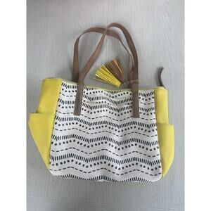 Relic Yellow Black Geometric Print Handbag Indie Sleeze 2010s